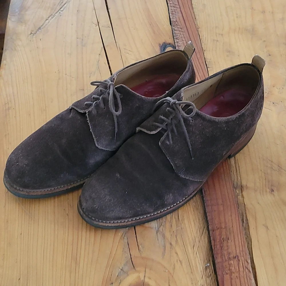 Grenson Wade mens chocolate brown suede shoes US sz 10 Quiet Luxury